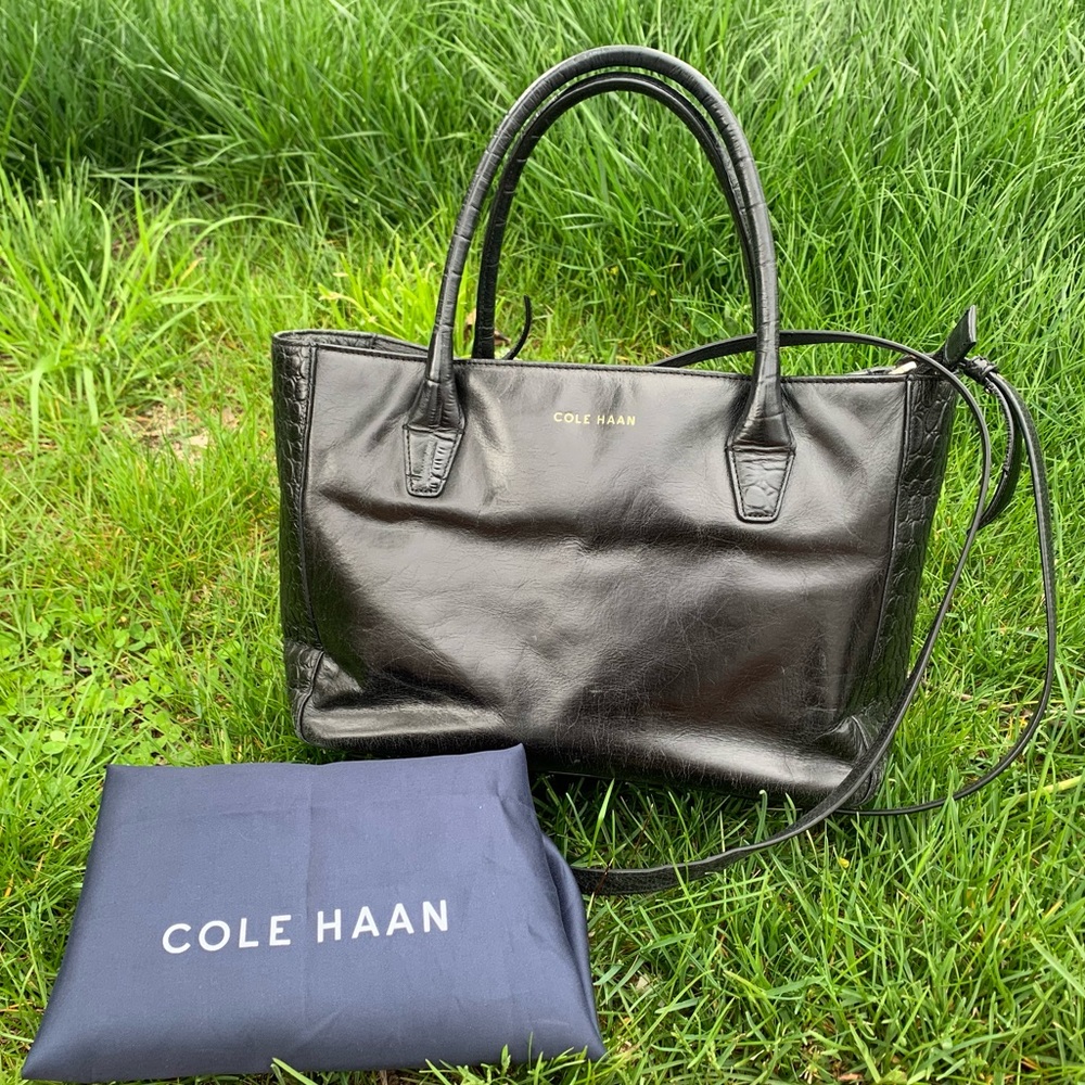 Cole Haan Black Leather Tote Bag